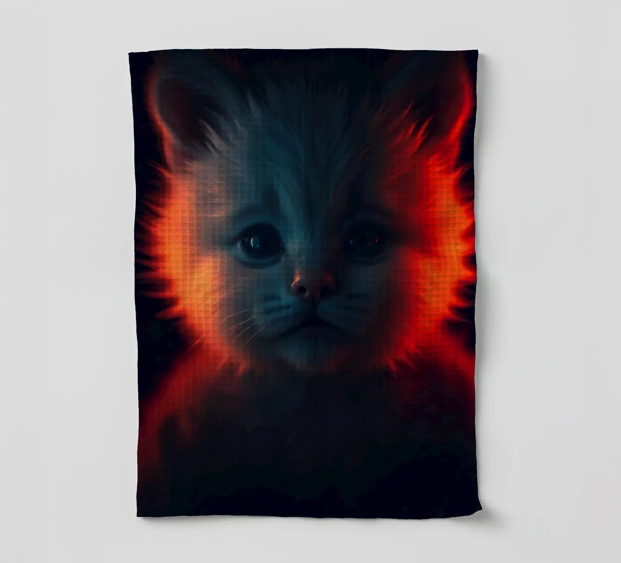 Un chaton mignon à la fourrure éclatante crée un fond d'écran enchanteur torchon de DesignDoodle