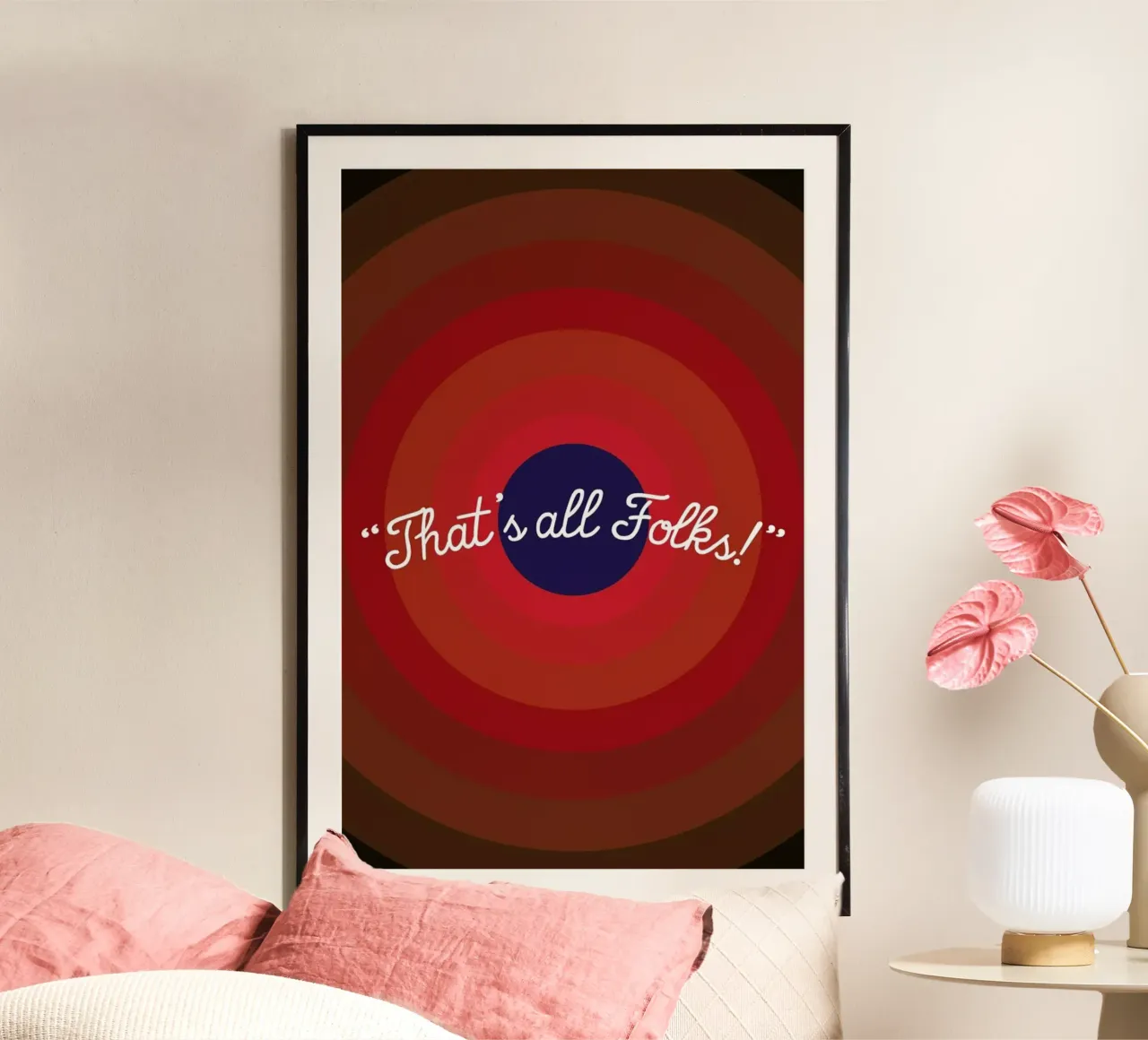That's All Folks poster con telaio in alluminio da The Poster Kid
