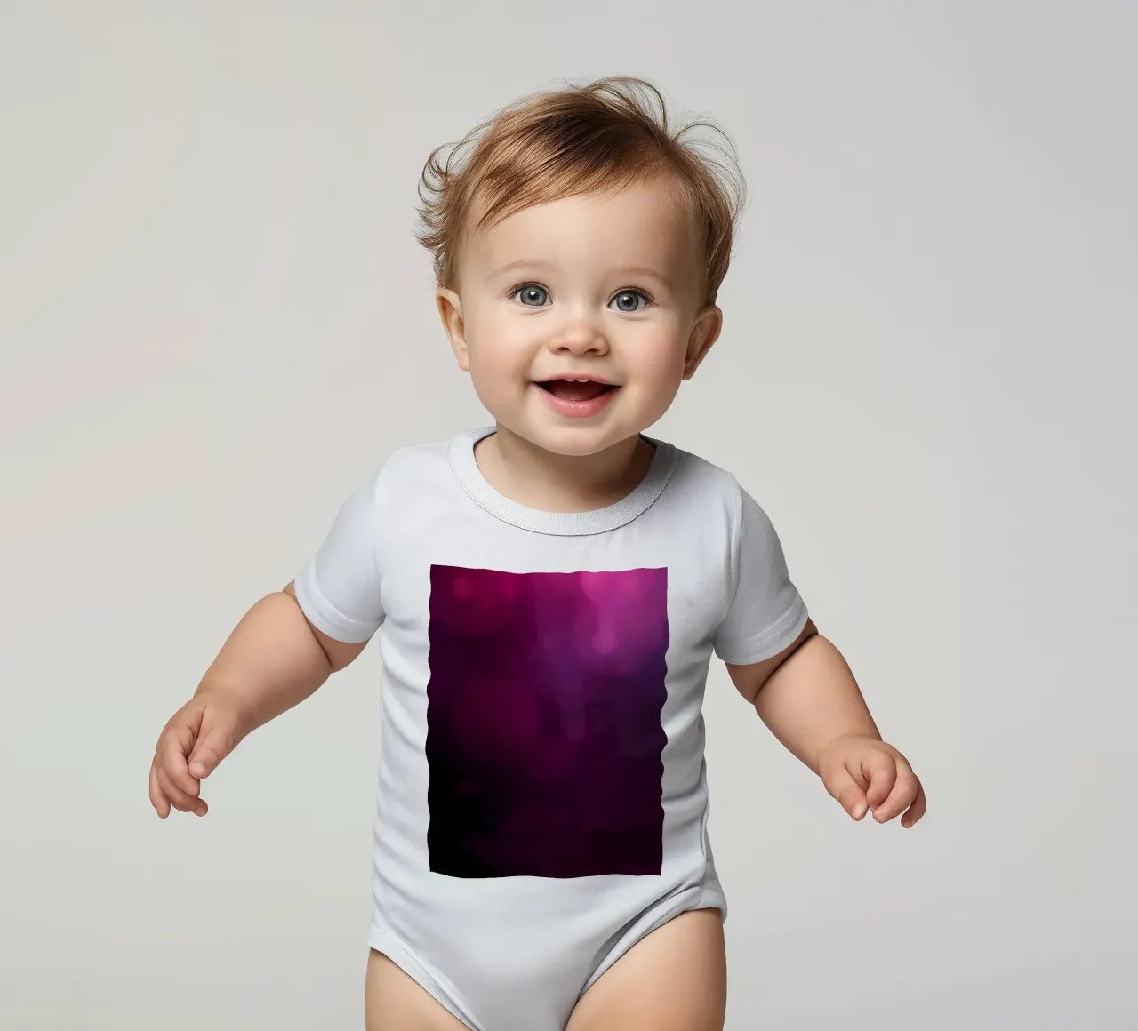 Levendig abstract ontwerp met zachte paarse en roze bokeh babyrompertje korte mouwen van DesignDoodle