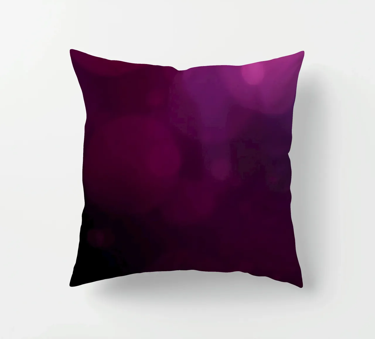 Vibrant abstract design with soft purple and pink bokeh decorative cushion by DesignDoodle