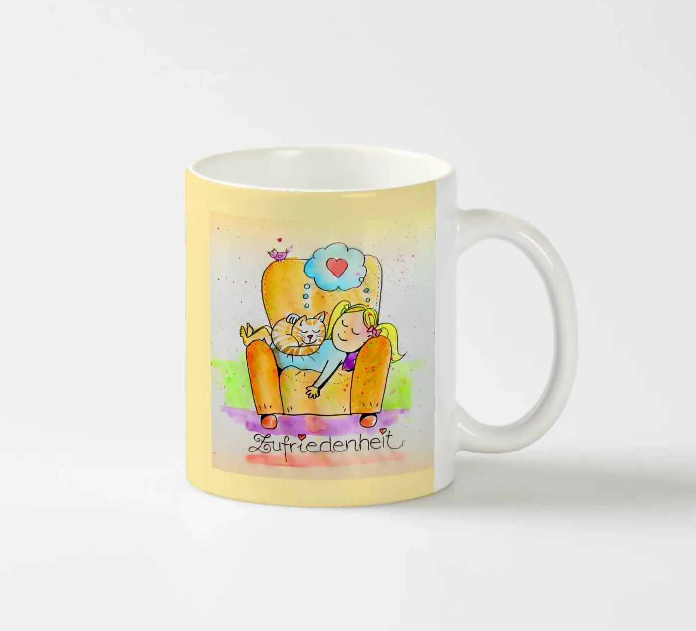 Satisfaction ceramic mug by Happy 😃 Art 🎨 by Christine Schnoell