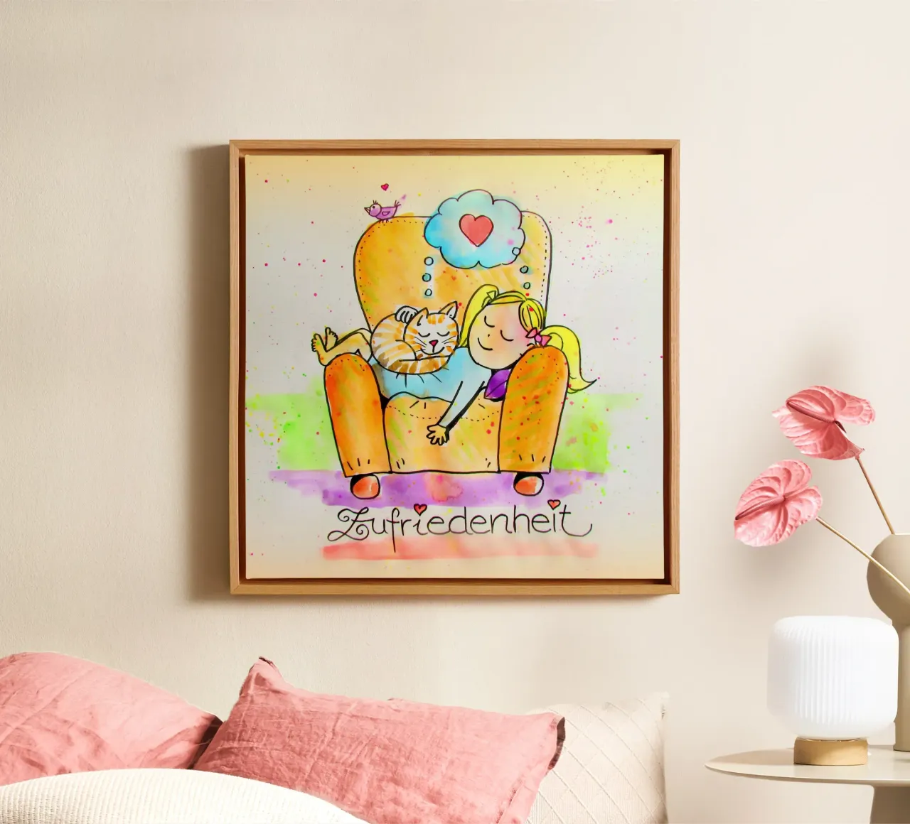 Soddisfazione tela con Cornice a cassetta da Happy 😃 Art 🎨 by Christine Schnoell