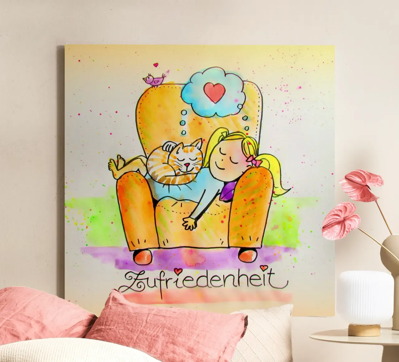 Soddisfazione tela con Cornice a cassetta da Happy 😃 Art 🎨 by Christine Schnoell