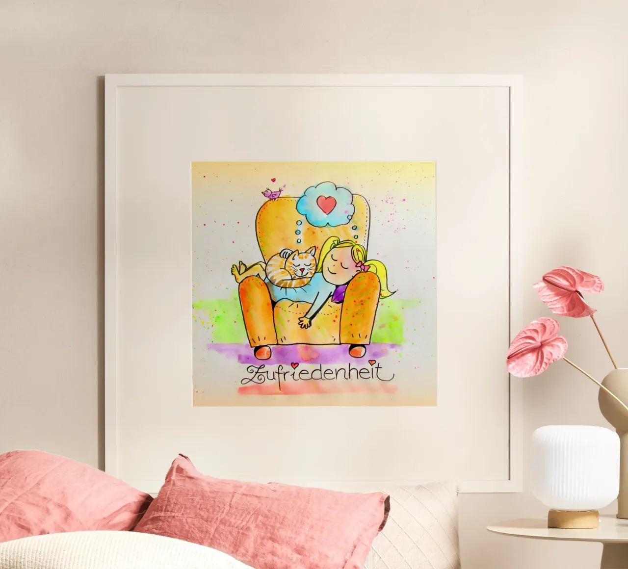 Soddisfazione poster con telaio in plastica da Happy 😃 Art 🎨 by Christine Schnoell