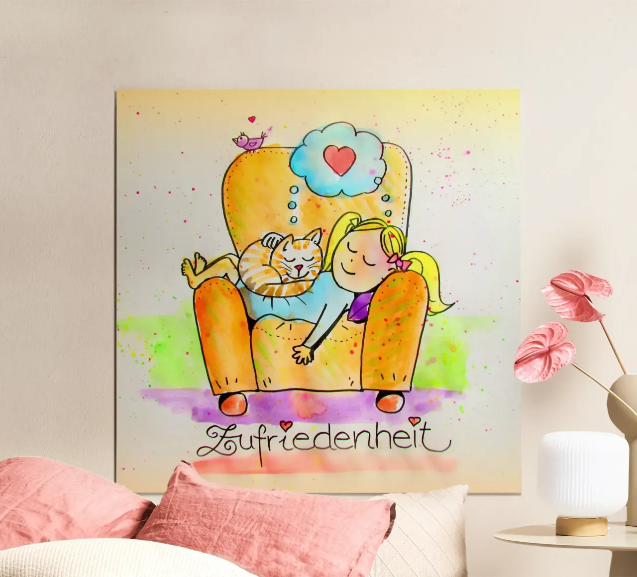 Soddisfazione poster con telaio in plastica da Happy 😃 Art 🎨 by Christine Schnoell