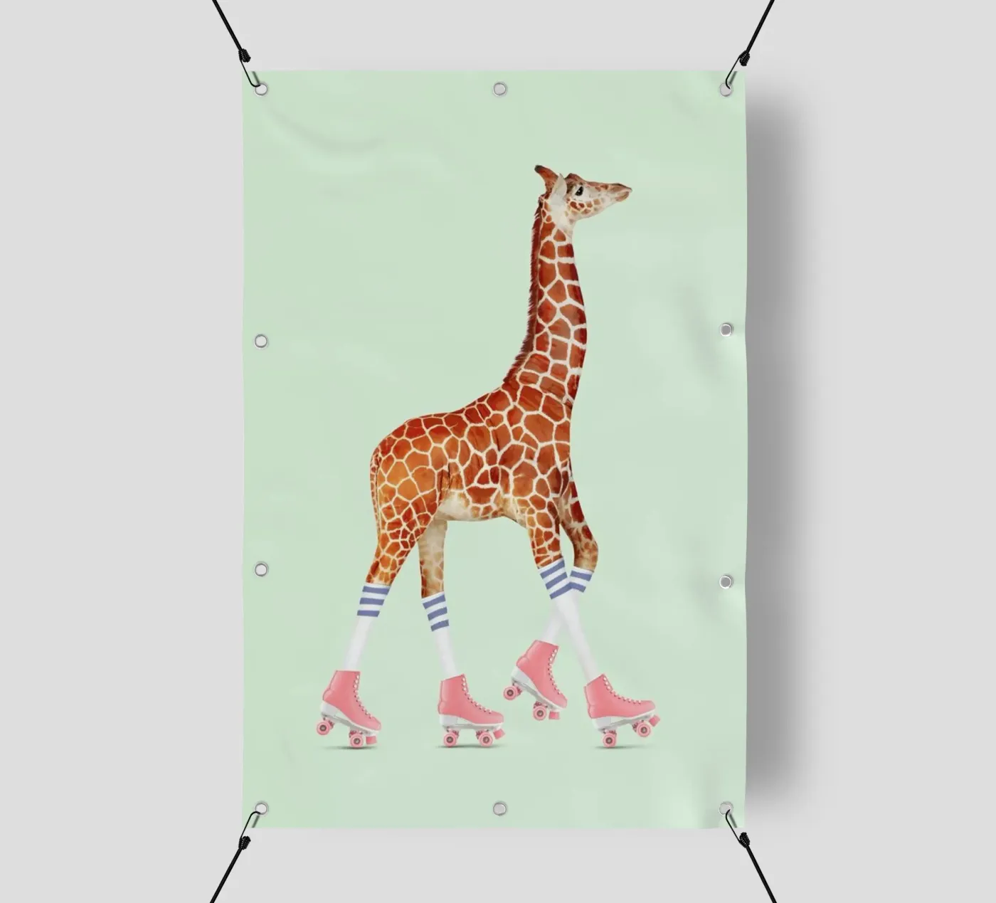 Rollerskating Giraffe bâche pvc de Jonas Loose