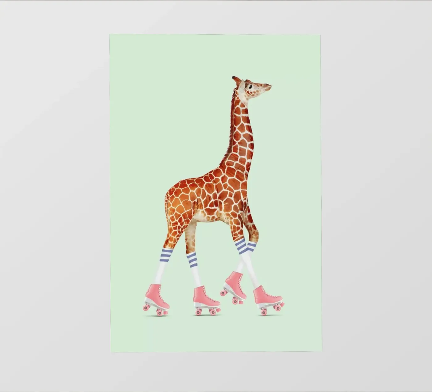 Rollerskating Giraffe bâche pvc de Jonas Loose