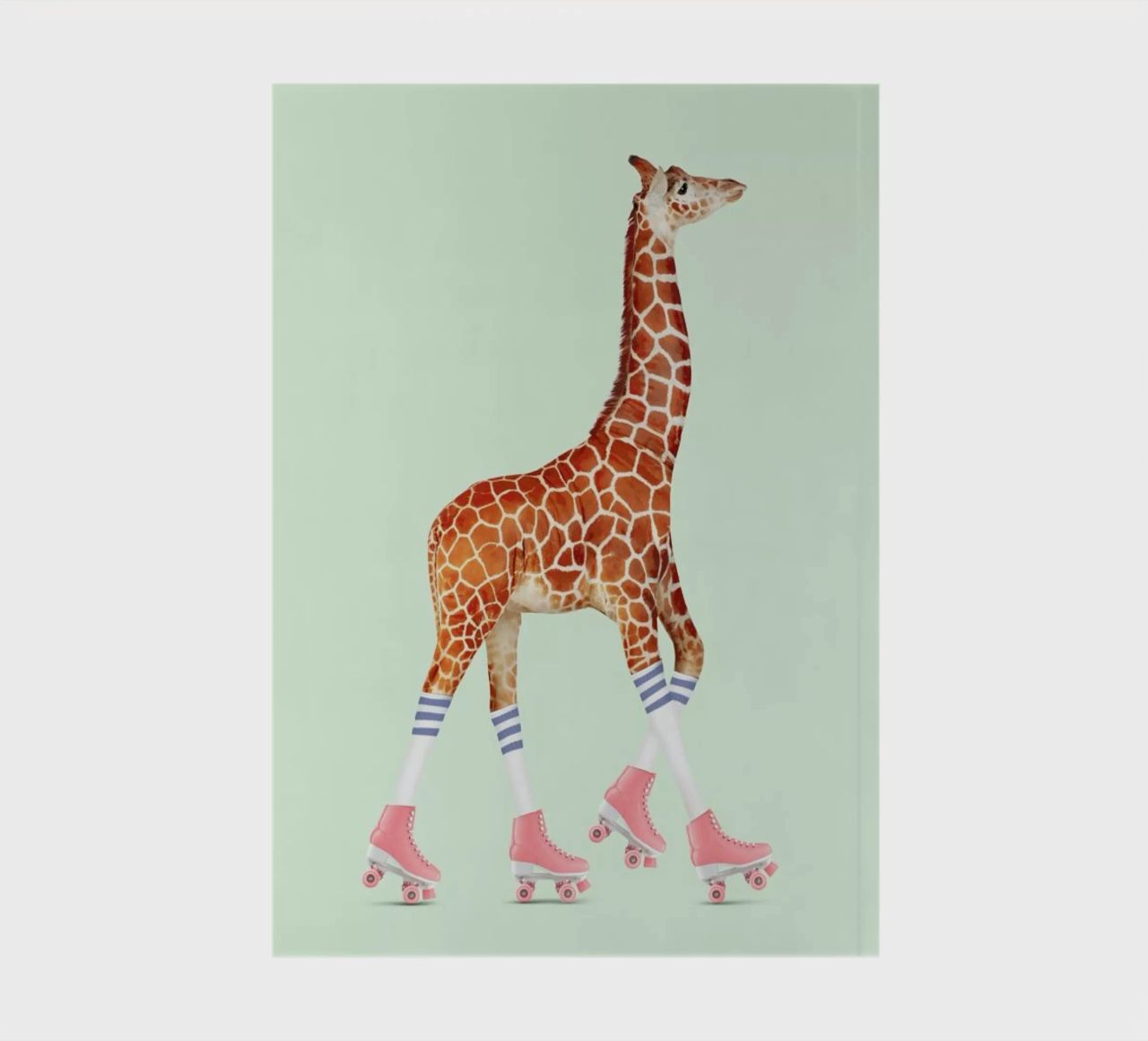 Rollerskating Giraffe notebook by Jonas Loose