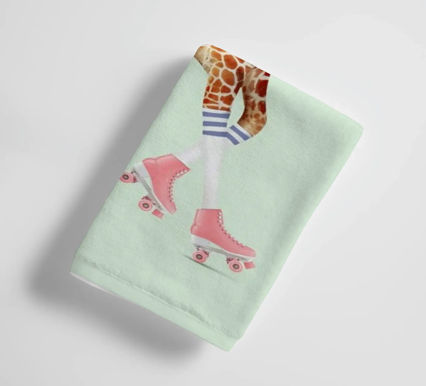 Rollerskating Giraffe towel by Jonas Loose