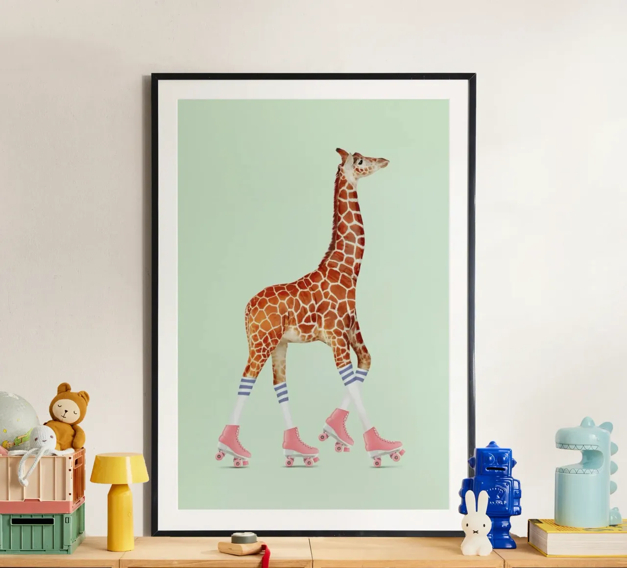 Rollerskating Giraffe poster da Jonas Loose