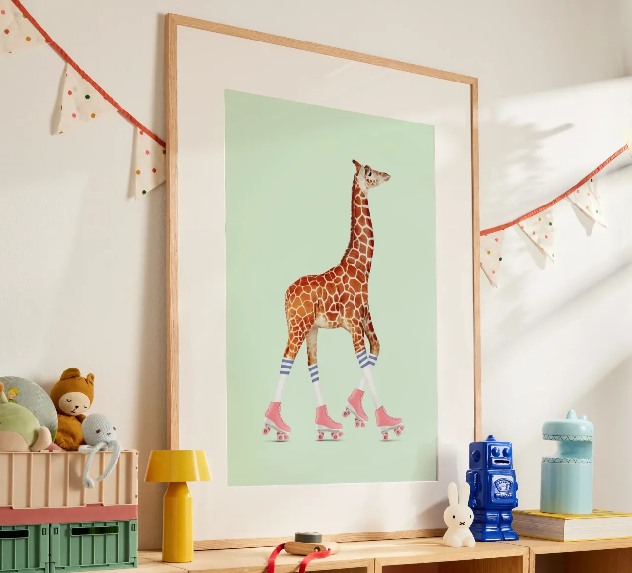 Rollerskating Giraffe hahnemühle de Jonas Loose