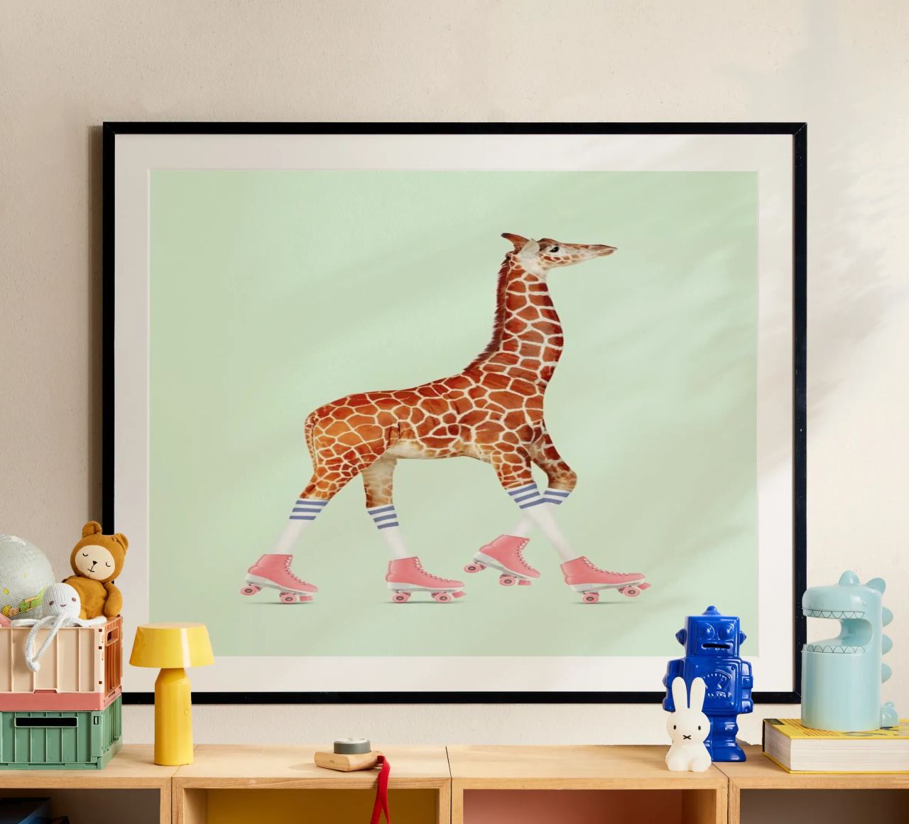 Rollerskating Giraffe carta hahnemühle da Jonas Loose