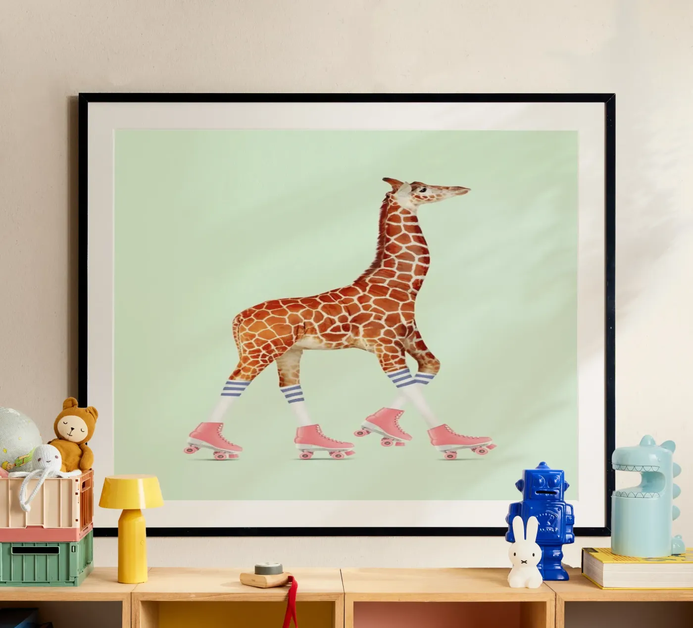 Rollerskating Giraffe Poster von Jonas Loose