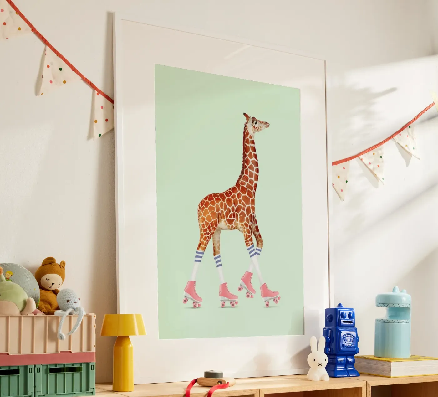 Rollerskating Giraffe Poster von Jonas Loose