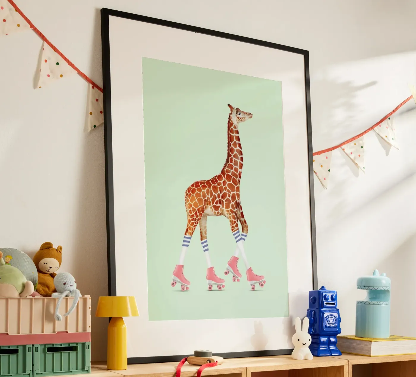 Rollerskating Giraffe Poster von Jonas Loose