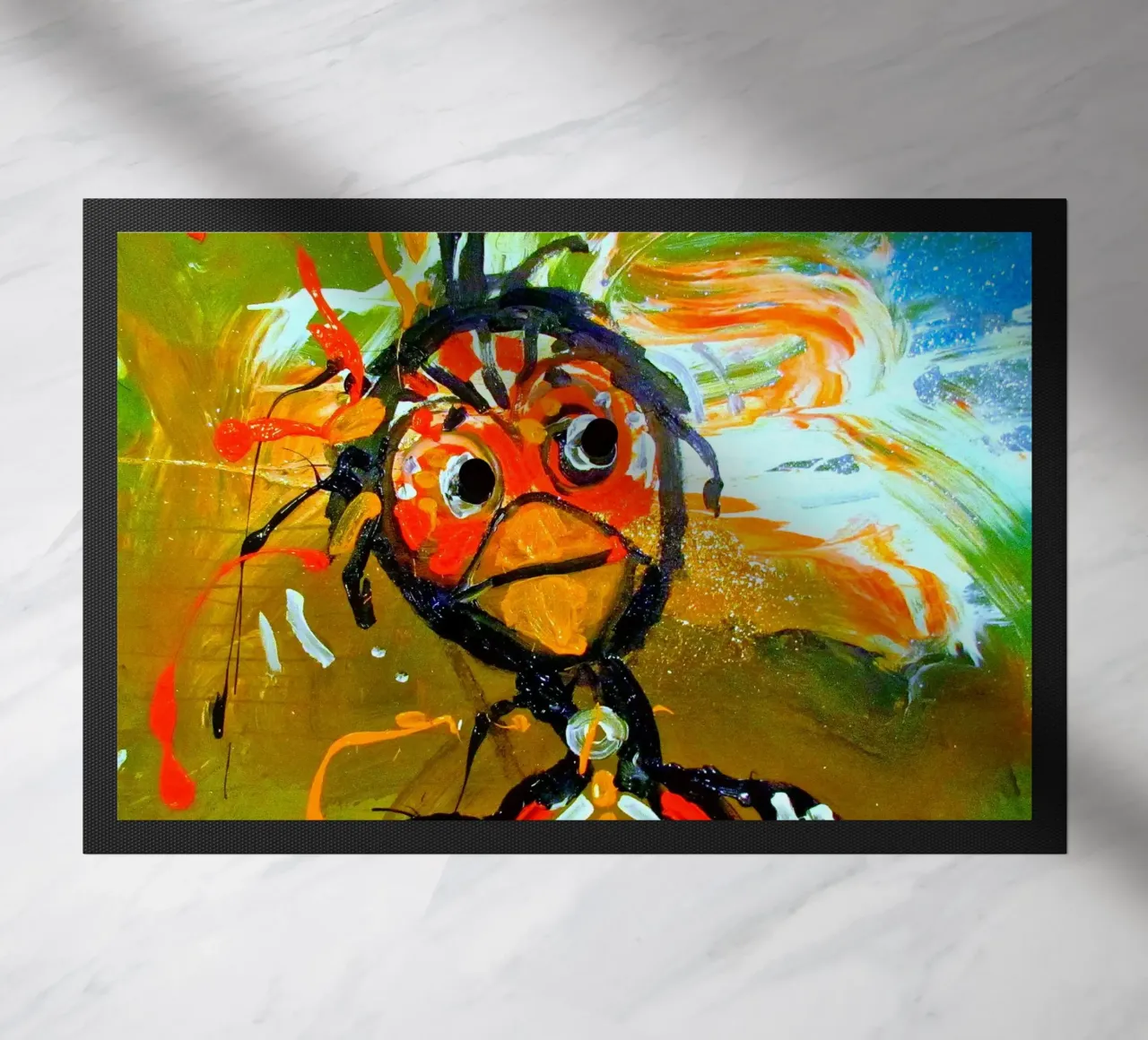 Weird bird doormat by Happy 😃 Art 🎨 by Christine Schnoell