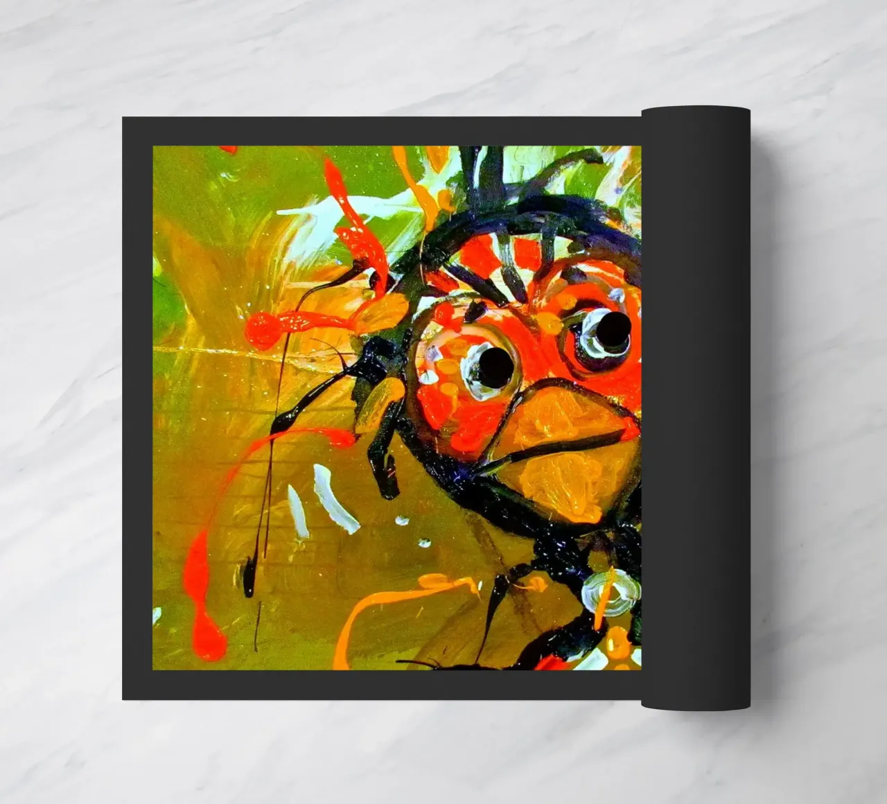 Weird bird doormat by Happy 😃 Art 🎨 by Christine Schnoell