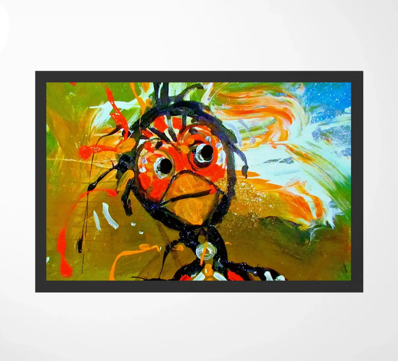 Weird bird doormat by Happy 😃 Art 🎨 by Christine Schnoell