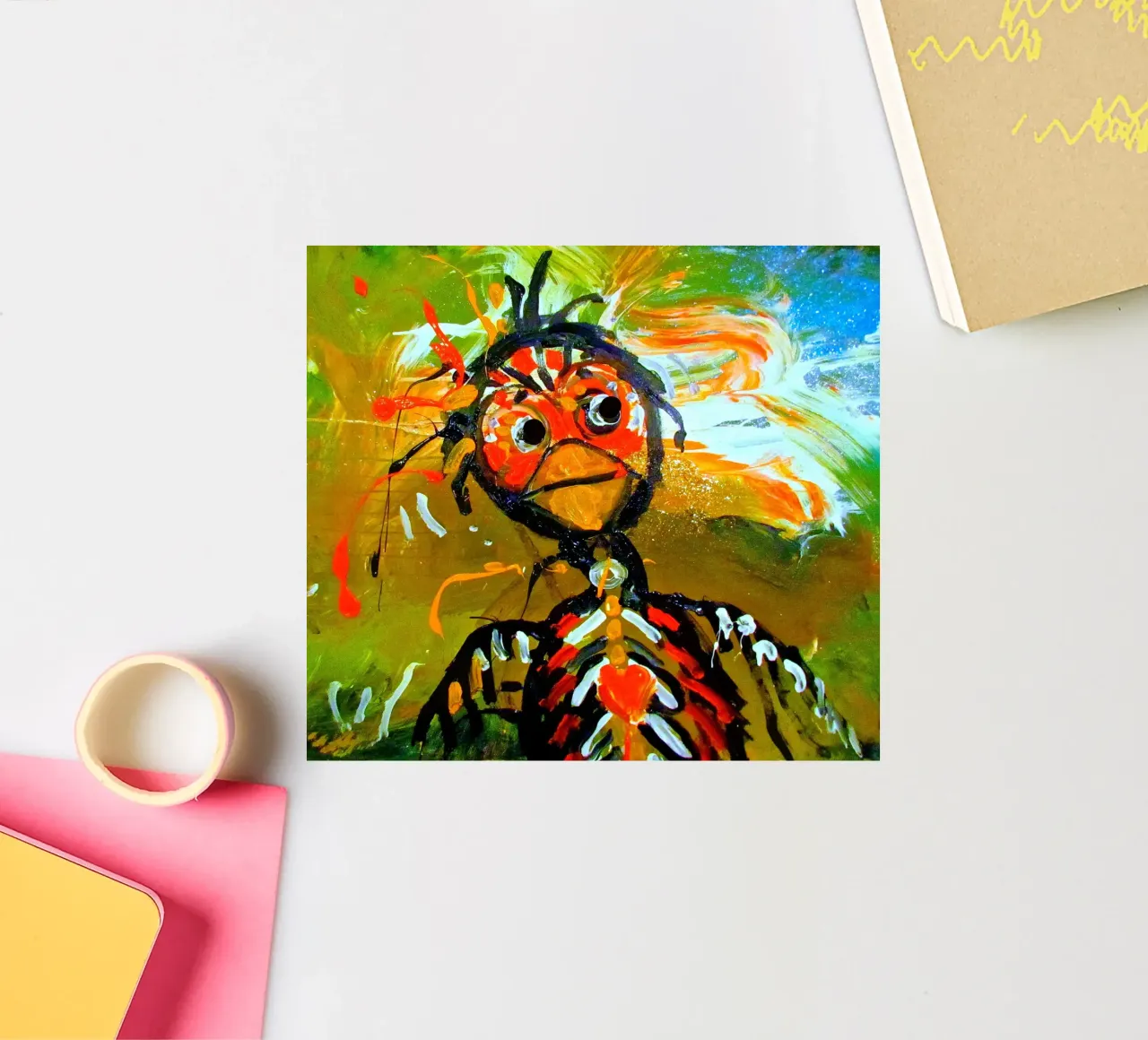 Schräger Vogel Sticker von Happy 😃 Art 🎨 by Christine Schnoell