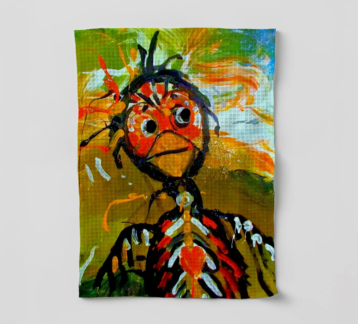 Oiseau bizarre torchon de Happy 😃 Art 🎨 by Christine Schnoell