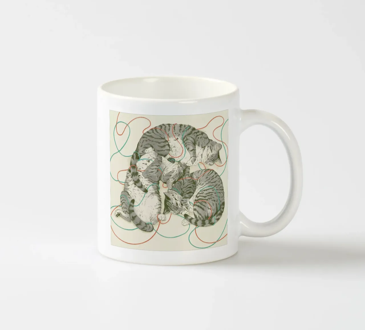 Sleeping Cats tazza in ceramica da Laura Graves