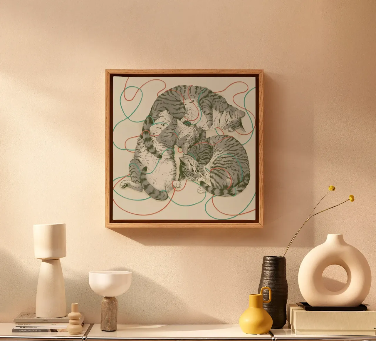 Sleeping Cats canvas van Laura Graves