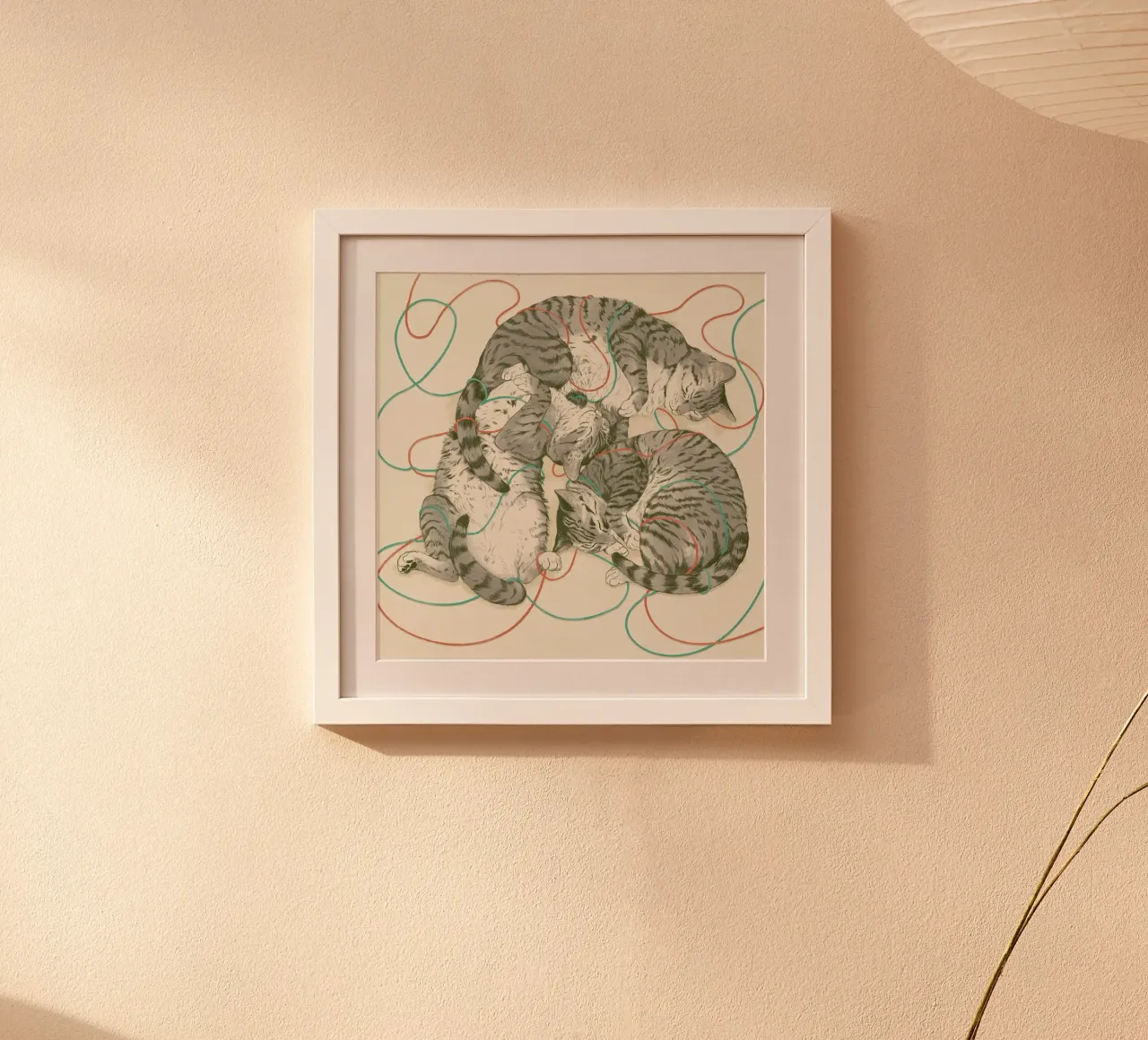 Sleeping Cats poster con telaio in plastica da Laura Graves