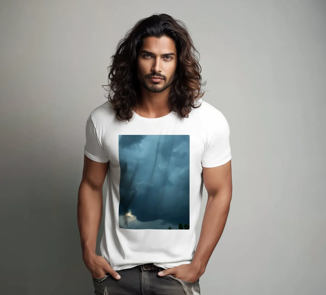 Nuvole scure e lunatiche che si addensano in un cielo drammatico t-shirt da DesignDoodle
