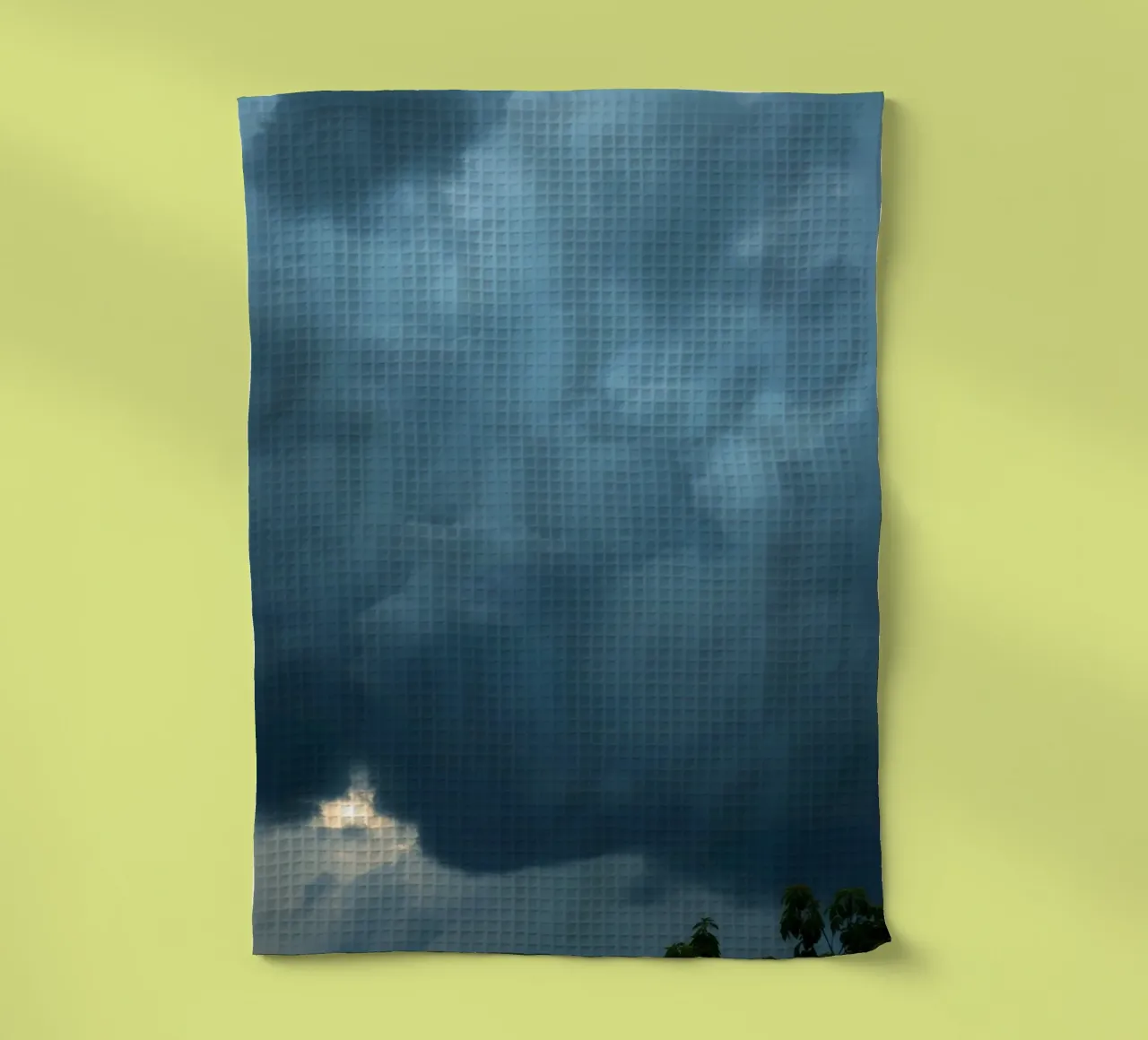 Dark and moody clouds gathering in the dramatic sky tea towel by DesignDoodle