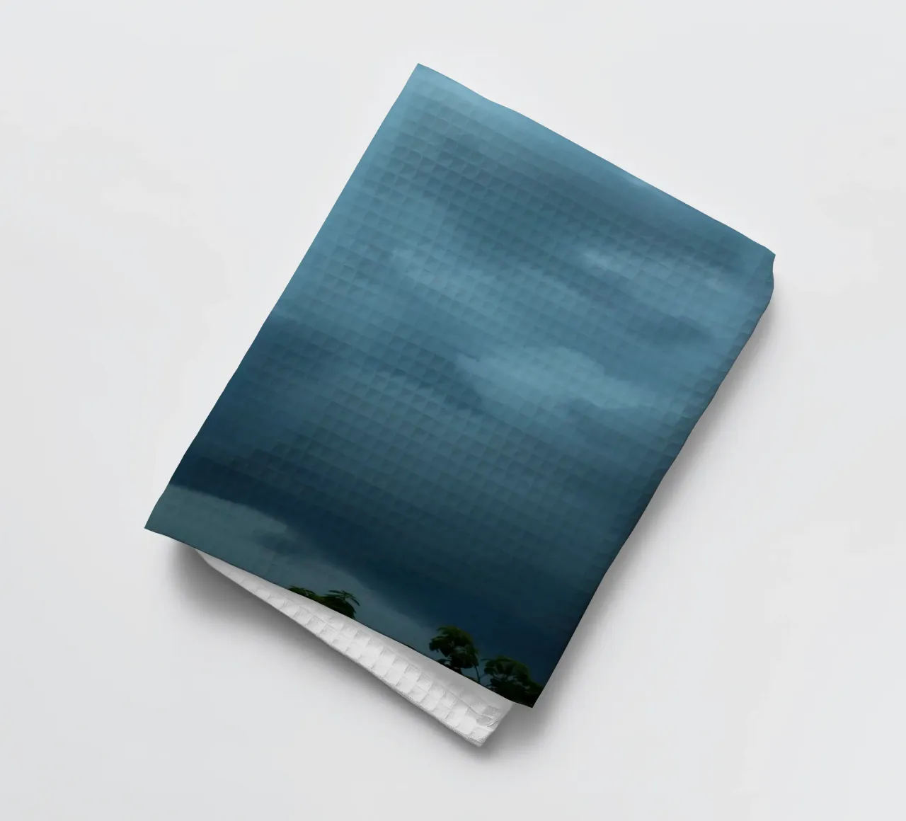 Dark and moody clouds gathering in the dramatic sky tea towel by DesignDoodle