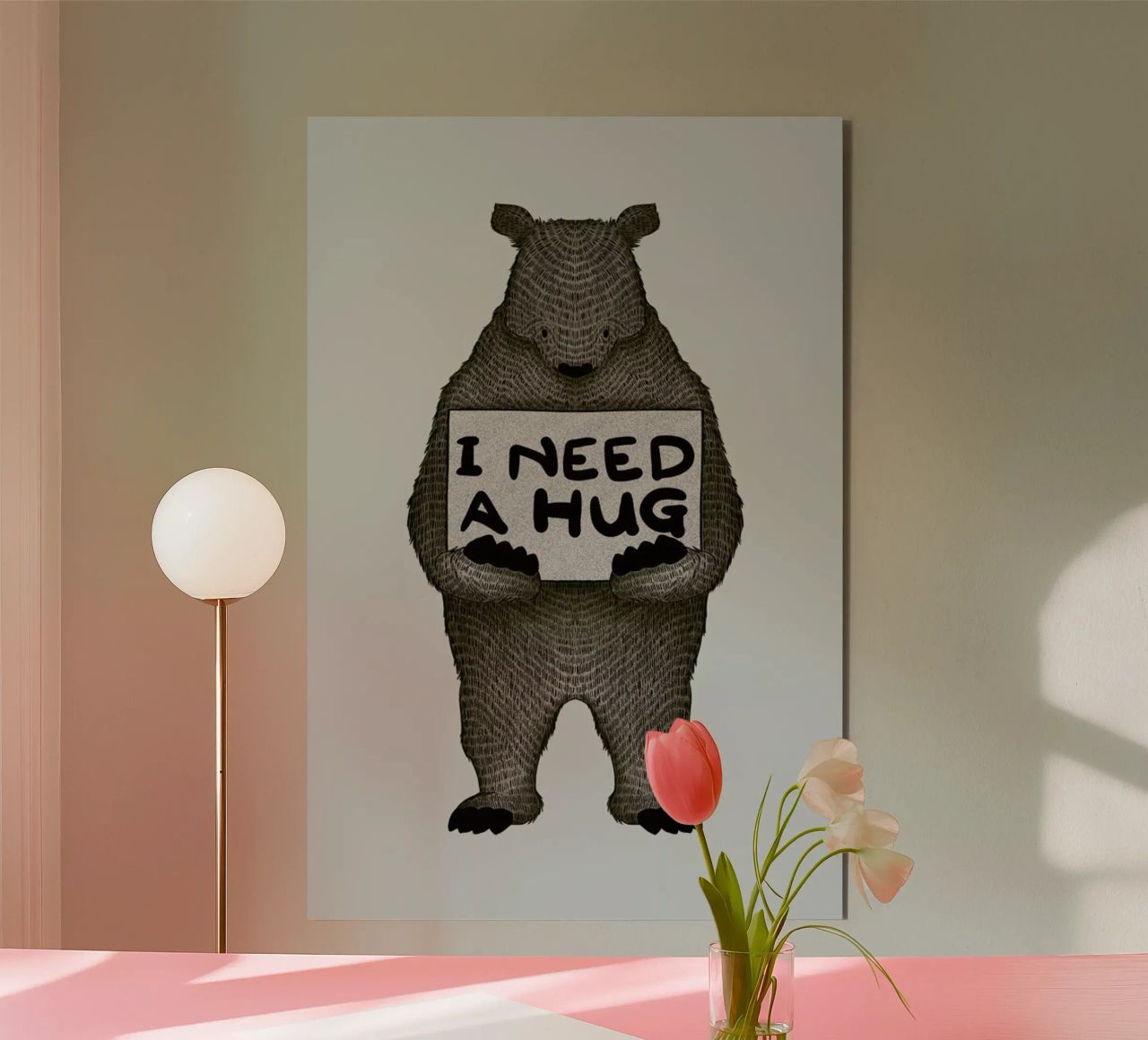I Need a Hug alluminio dibond da Tobe Fonseca