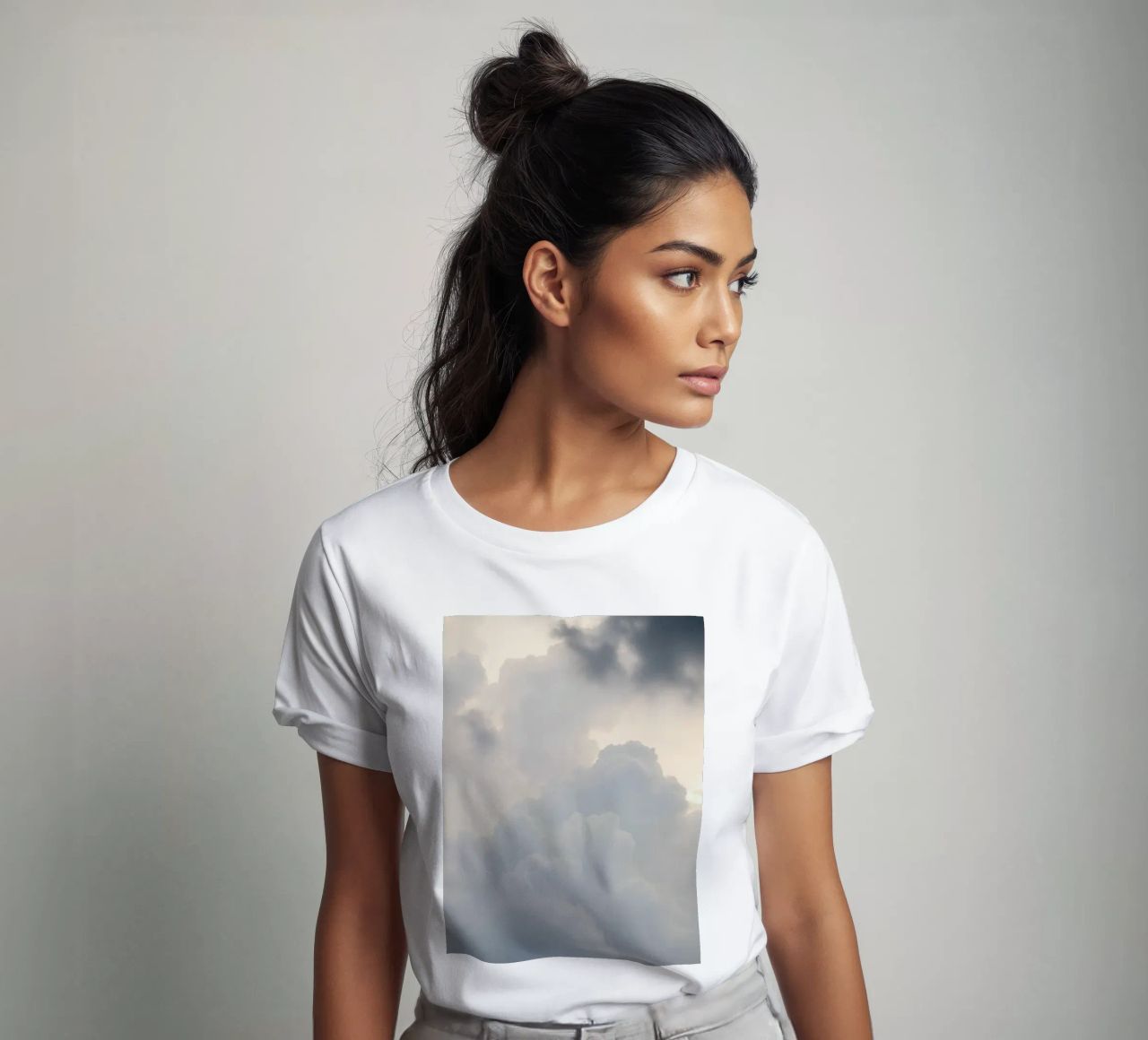Sky filled with soft clouds and light hues a calm and sooth t-shirt by DesignDoodle