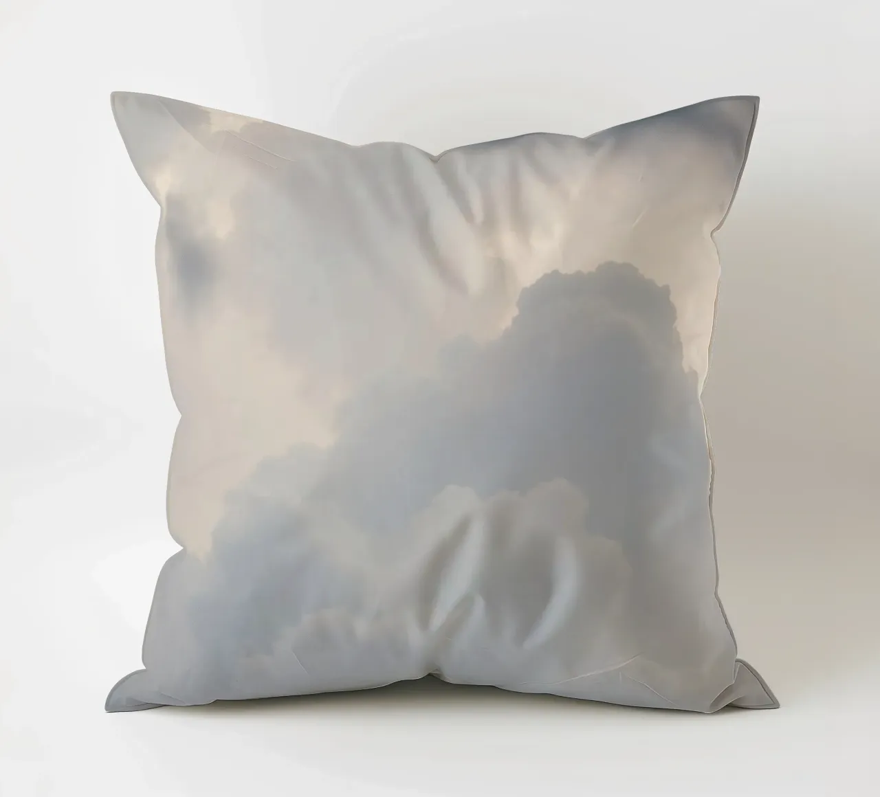 Sky filled with soft clouds and light hues a calm and sooth decorative cushion by DesignDoodle