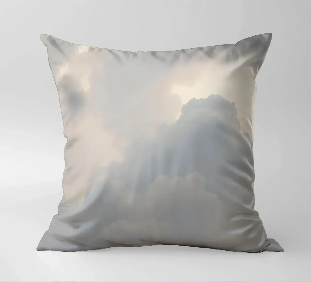 Sky filled with soft clouds and light hues a calm and sooth decorative cushion by DesignDoodle