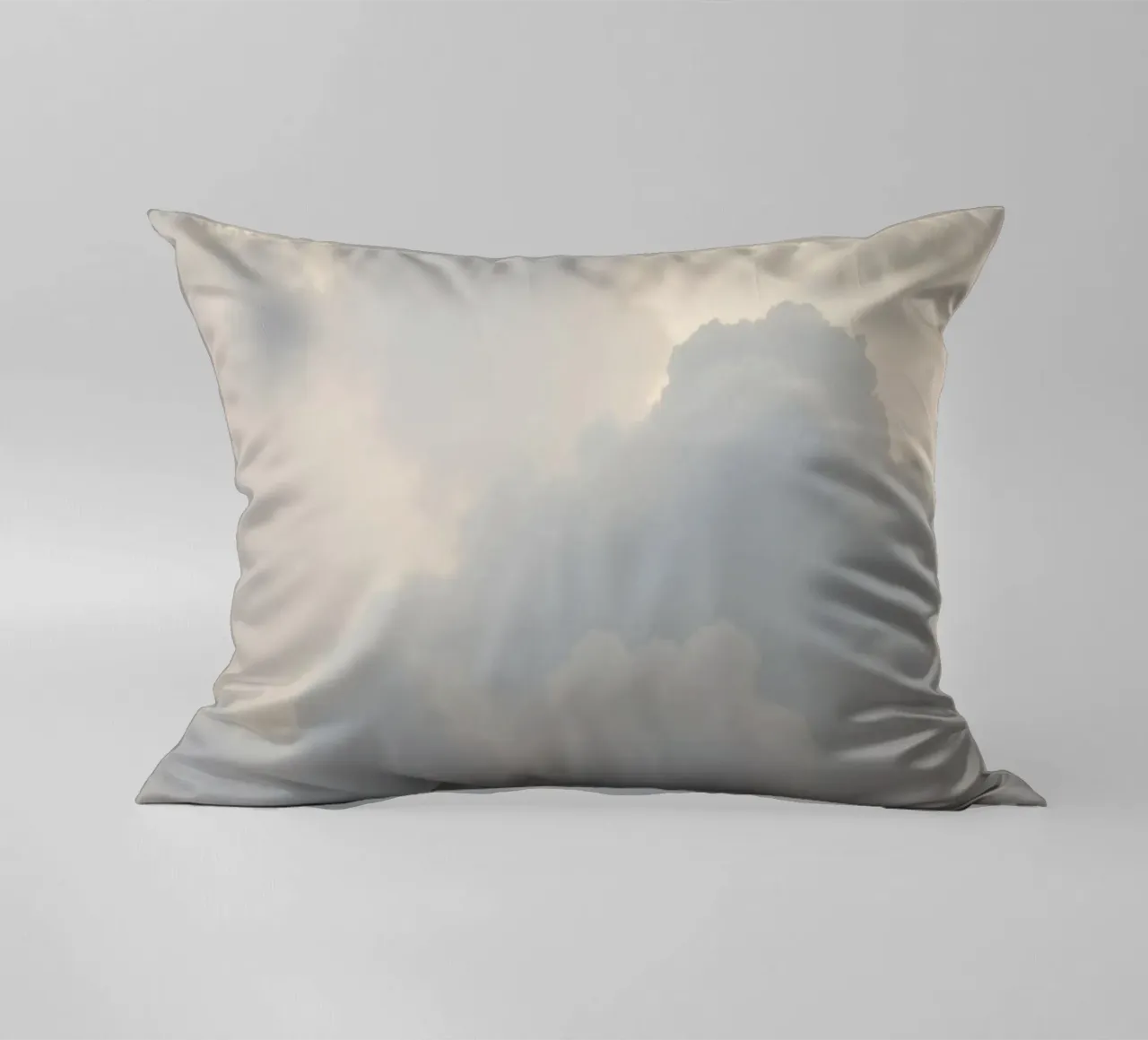 Sky filled with soft clouds and light hues a calm and sooth decorative cushion by DesignDoodle