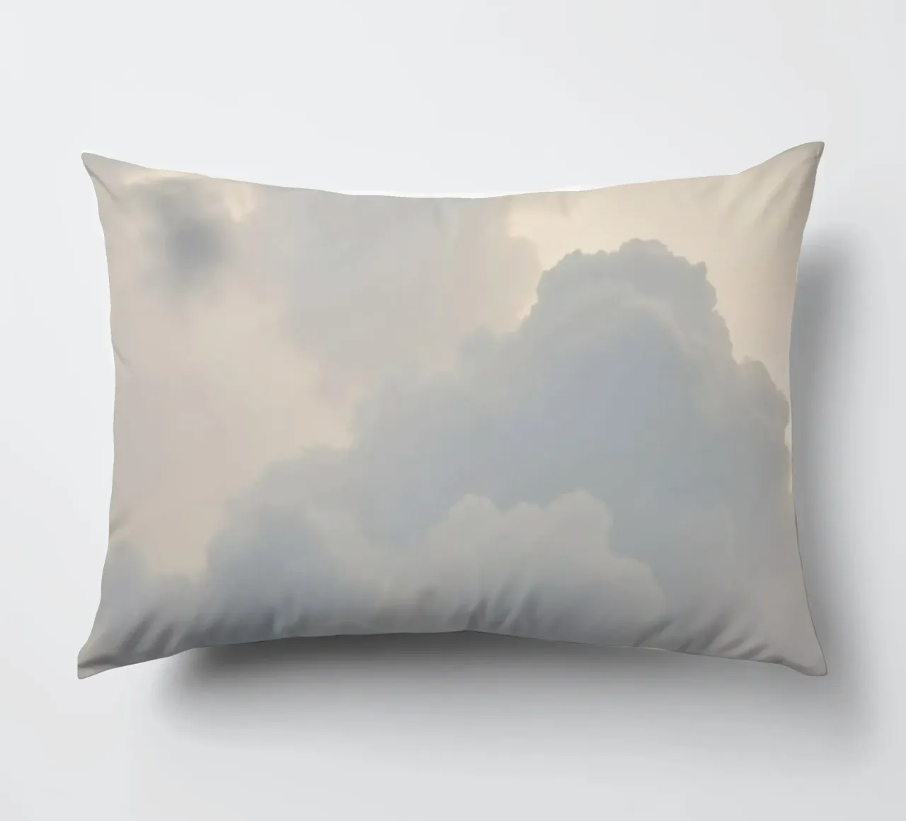 Sky filled with soft clouds and light hues a calm and sooth decorative cushion by DesignDoodle