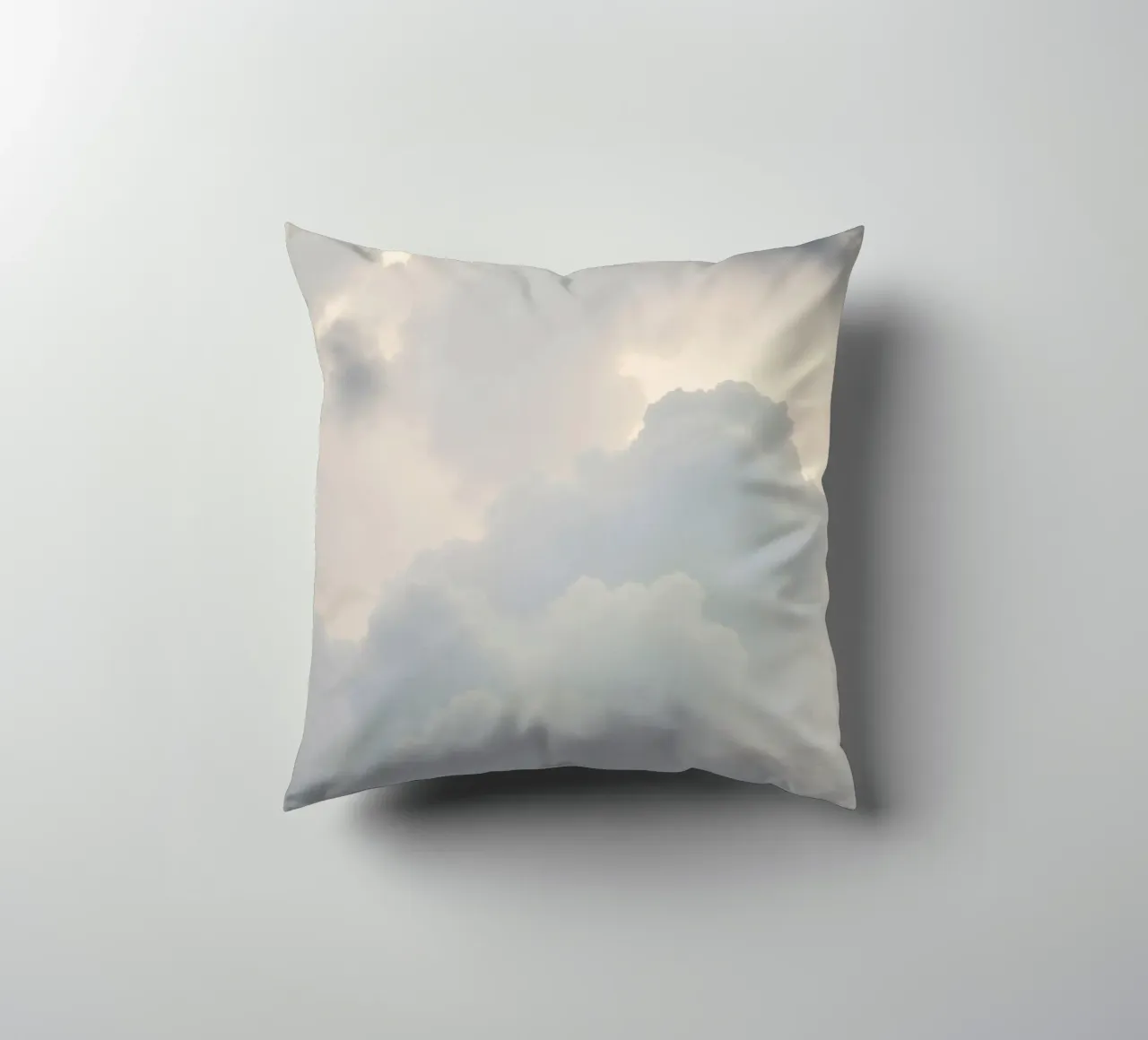 Sky filled with soft clouds and light hues a calm and sooth decorative cushion by DesignDoodle