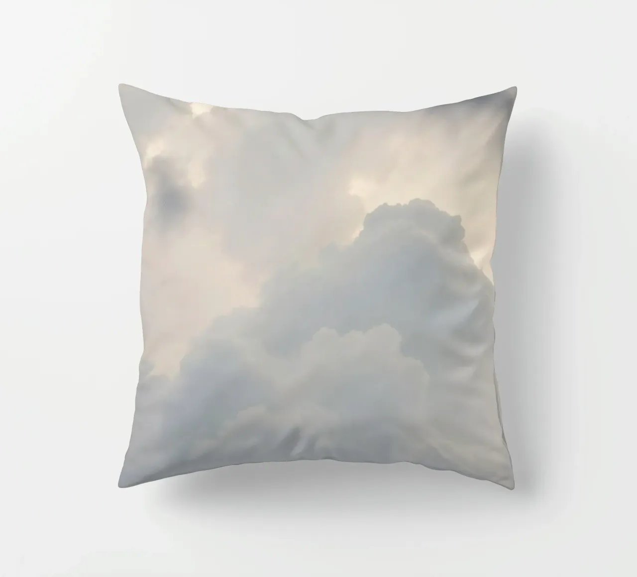 Sky filled with soft clouds and light hues a calm and sooth decorative cushion by DesignDoodle