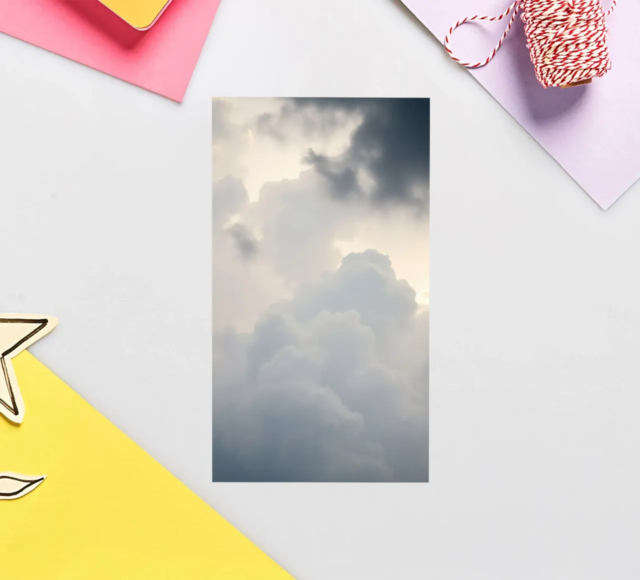 Sky filled with soft clouds and light hues a calm and sooth sticker by DesignDoodle