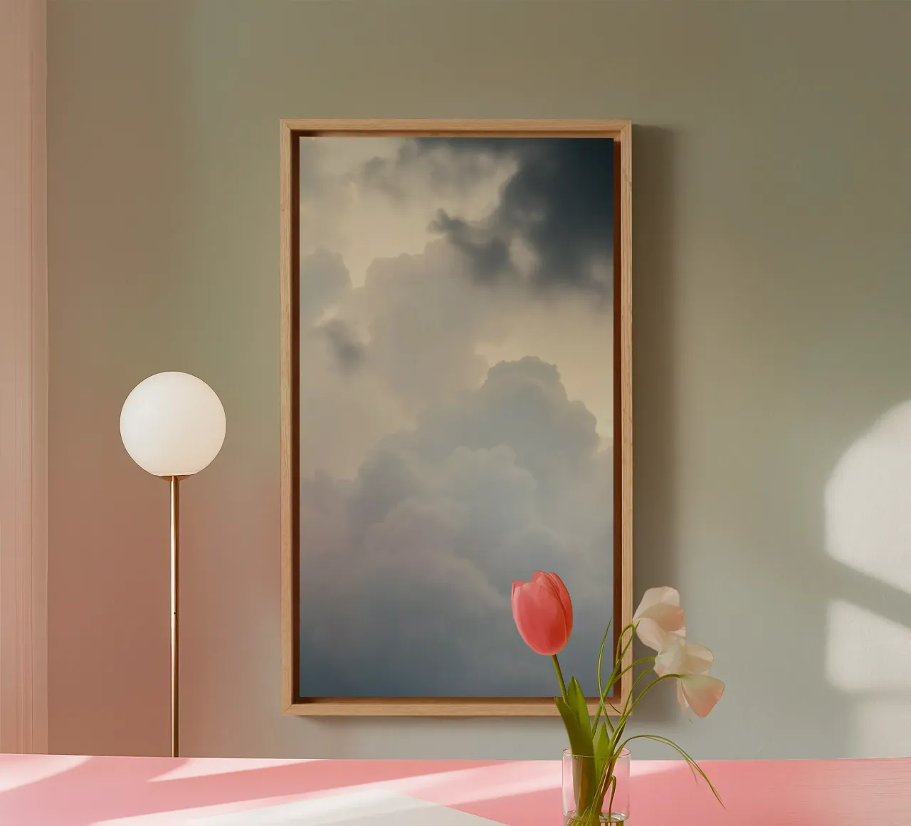 Der Himmel mit weichen Wolken und hellen Farbtönen gefüllt eine Ruhe und beruhigen Leinwand von DesignDoodle