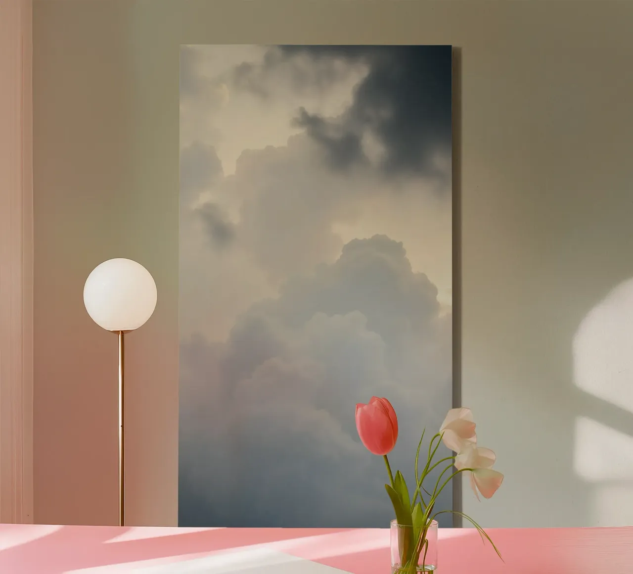 Der Himmel mit weichen Wolken und hellen Farbtönen gefüllt eine Ruhe und beruhigen Leinwand von DesignDoodle