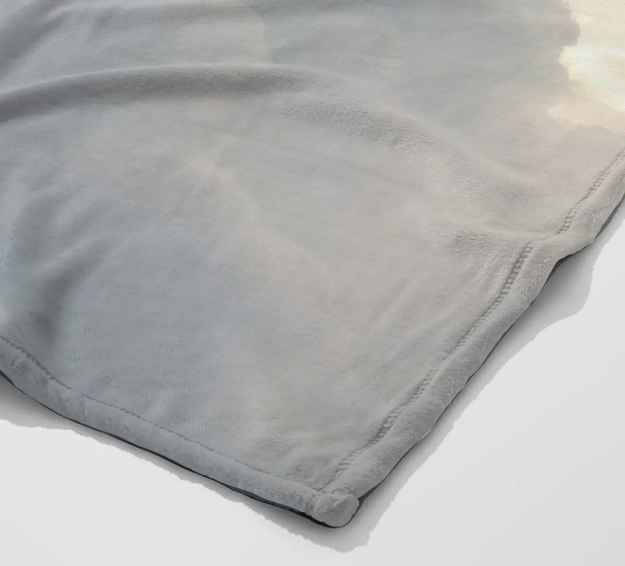 Sky filled with soft clouds and light hues a calm and sooth fleece blanket by DesignDoodle