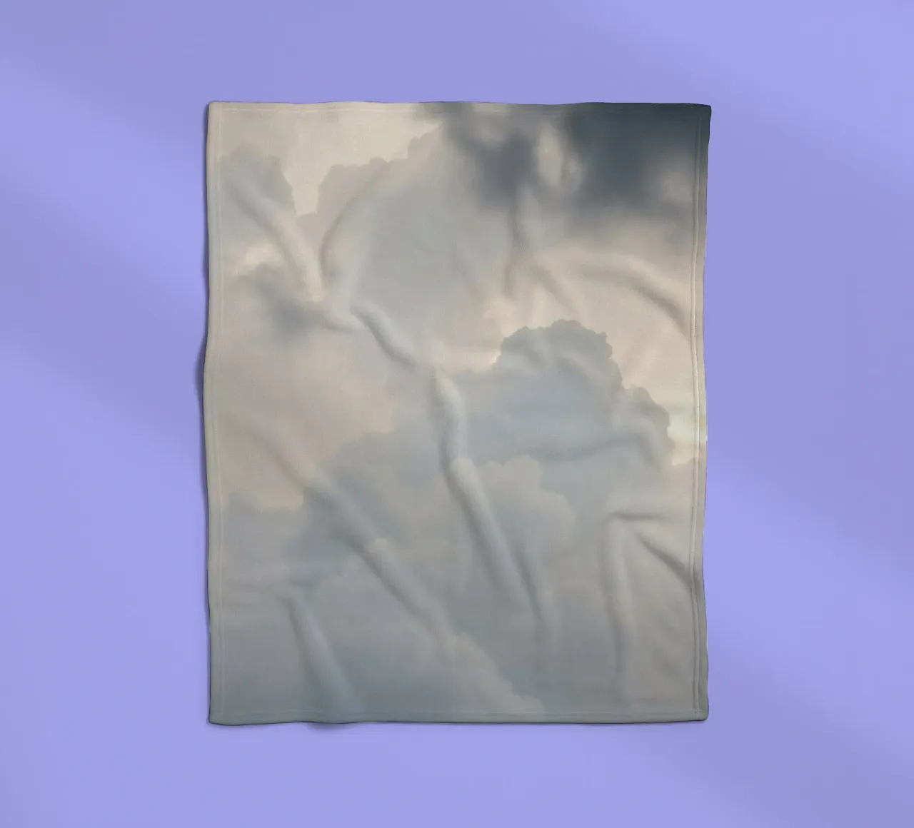 Sky filled with soft clouds and light hues a calm and sooth fleece blanket by DesignDoodle