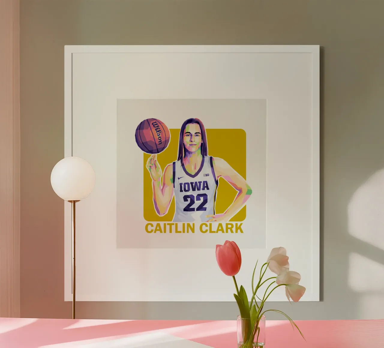 caitlin clark poster con telaio in plastica da WPAP MALANG