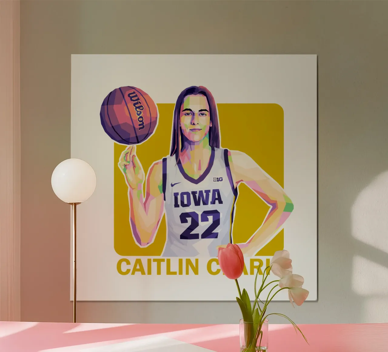 caitlin clark poster con telaio in plastica da WPAP MALANG