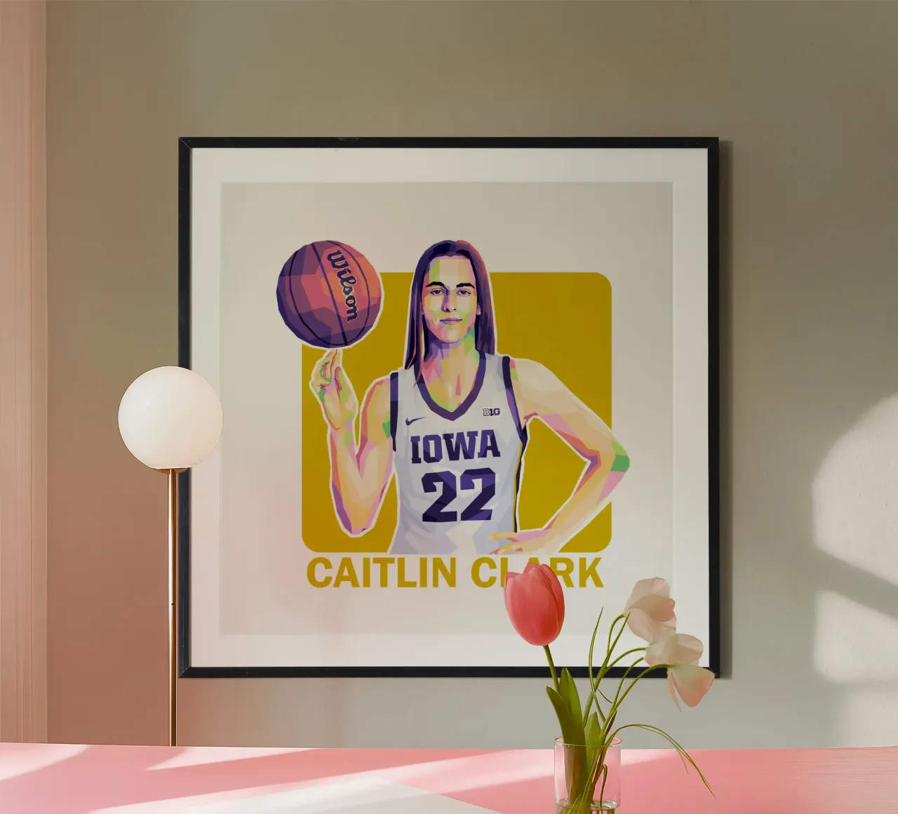 caitlin clark poster con telaio in plastica da WPAP MALANG