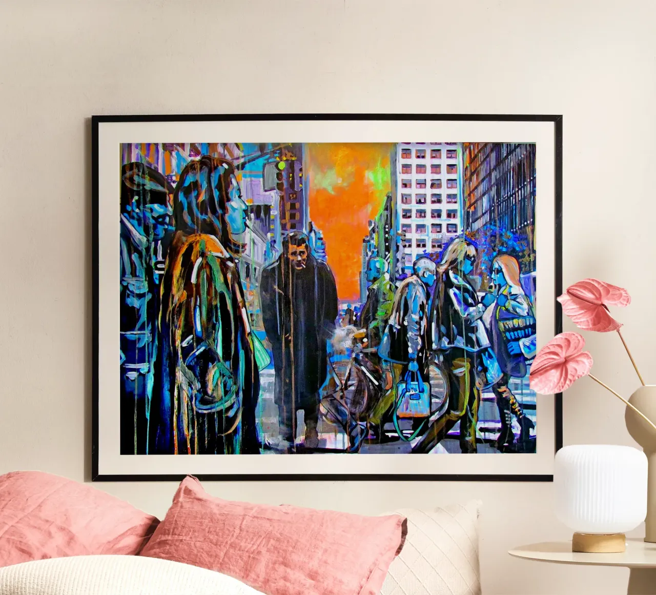 Pop Art New York poster con telaio in legno da Happy 😃 Art 🎨 by Christine Schnoell