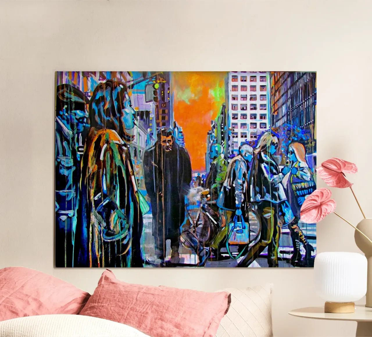 Pop Art New York poster con telaio in legno da Happy 😃 Art 🎨 by Christine Schnoell