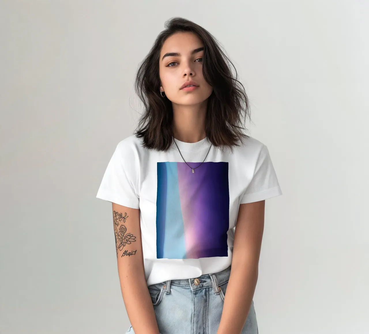 Vibrant abstract design featuring soft gradients and light t-shirt by DesignDoodle