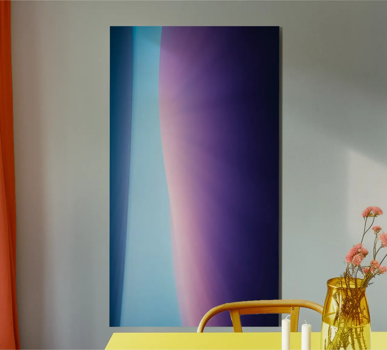 Vibrant abstract design featuring soft gradients and light alu-dibond by DesignDoodle